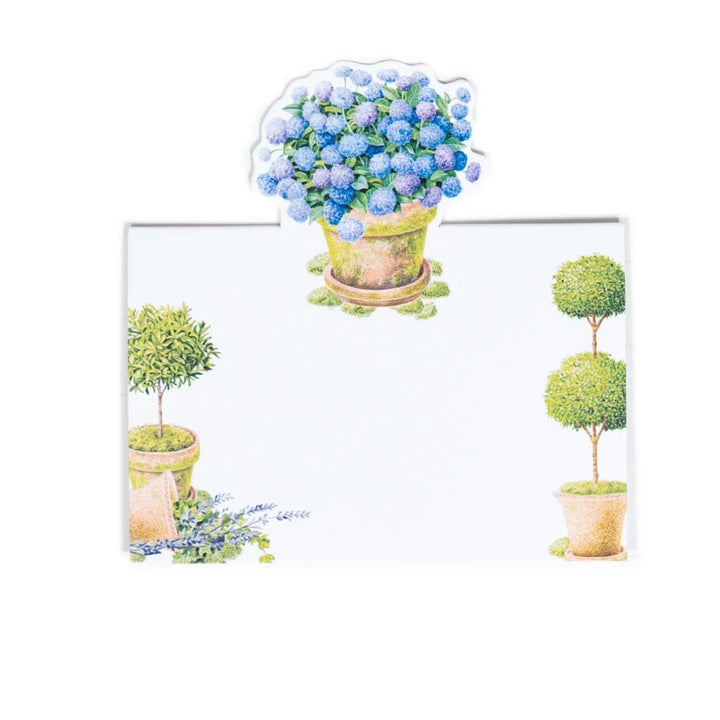 Caspari Die-Cut Potted Hydrangeas Place Cards