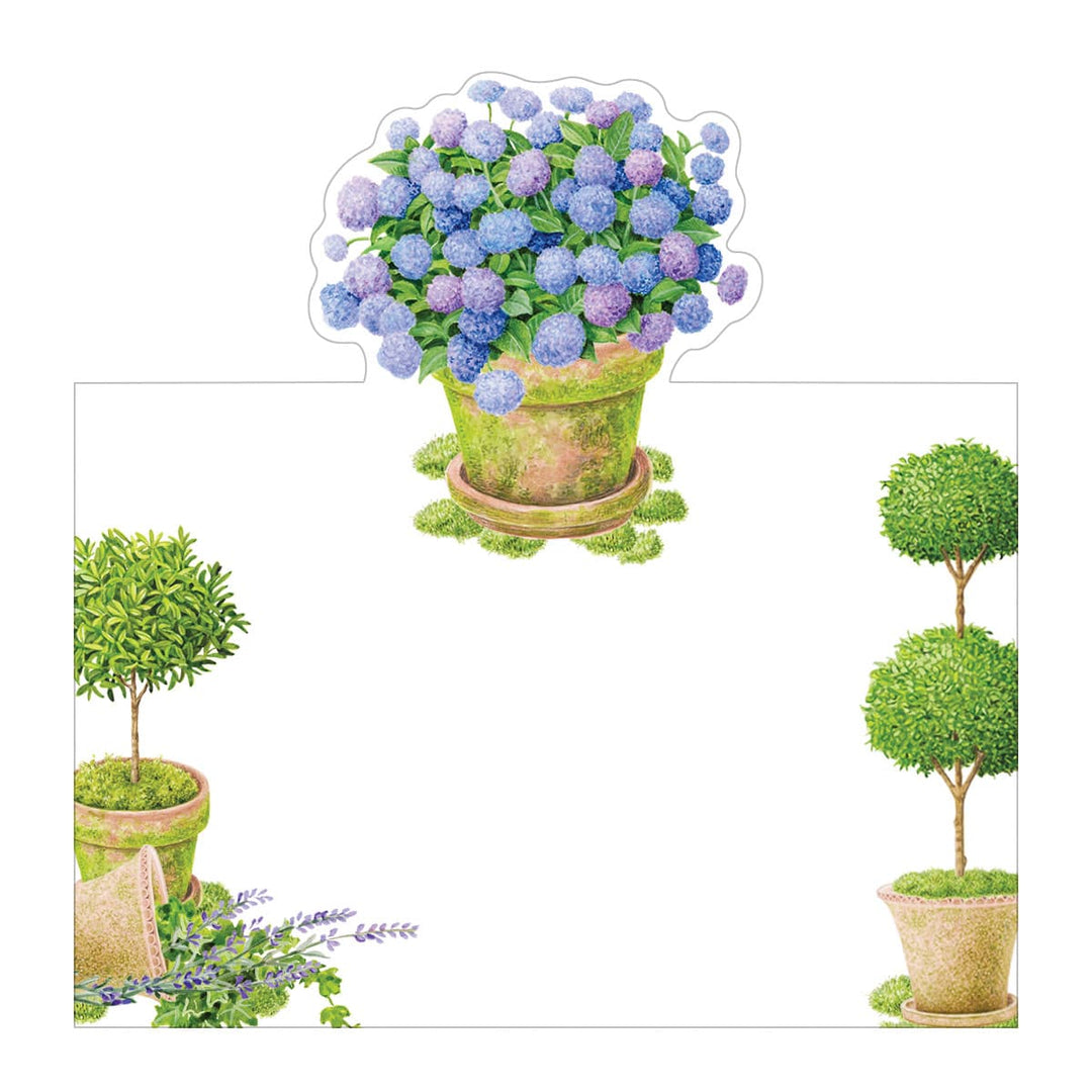 Caspari Die-Cut Potted Hydrangeas Place Cards
