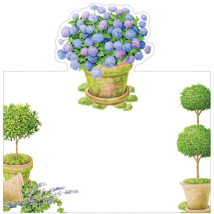 Caspari Die-Cut Potted Hydrangeas Place Cards