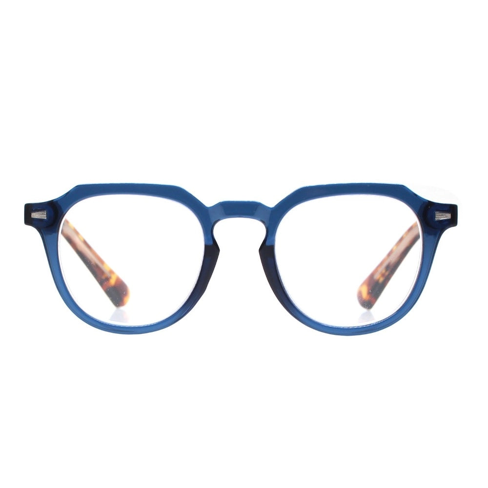 Benn Blue Light Readers in Matte Navy Blue & Tortoise - Mildred Hoit