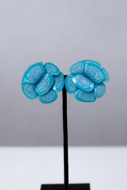 French Marie Clip Earrings in Turquoise