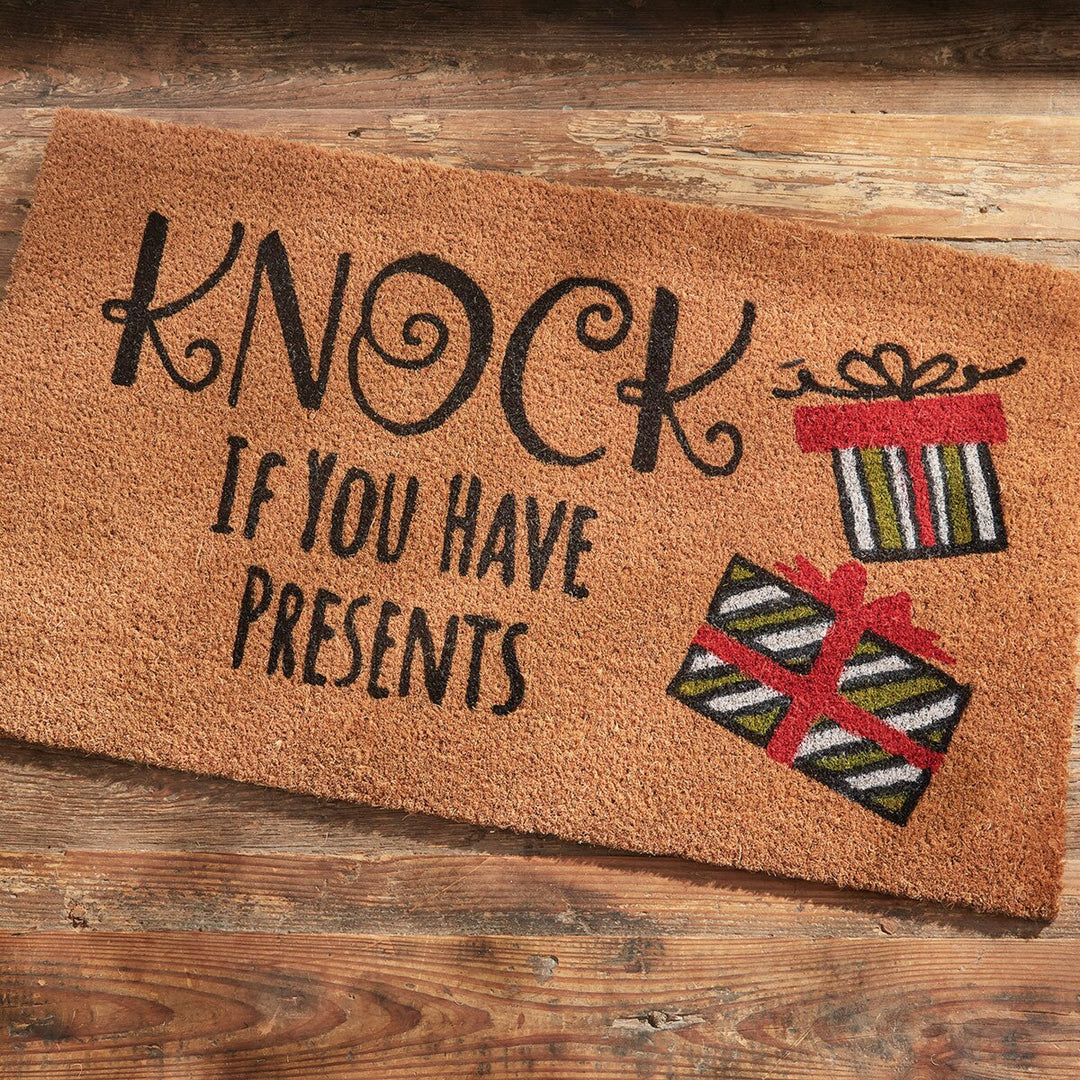 Knock If You Have Presents Doormat - Mildred Hoit