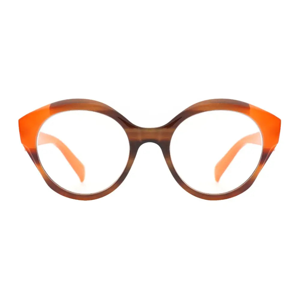 Avery Blue Light Readers in Brown & Orange - Mildred Hoit