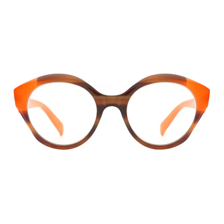 Avery Blue Light Readers in Brown & Orange - Mildred Hoit