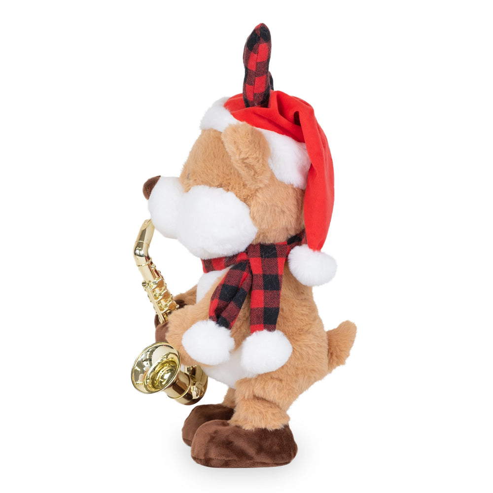 Jazzy Antlers -Animated Saxophone Musical Reindeer Plush Toy - Mildred Hoit