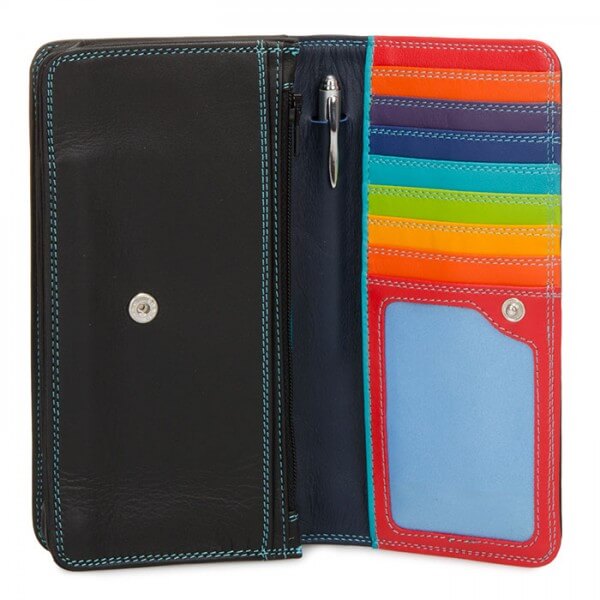 Medium Snap Wallet in Black Pace - Mildred Hoit