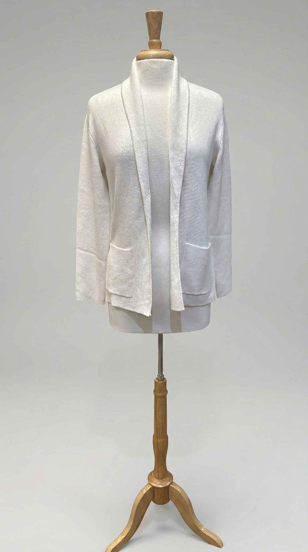 Alashan Sally Shawl Collar Jacket in White - Mildred Hoit