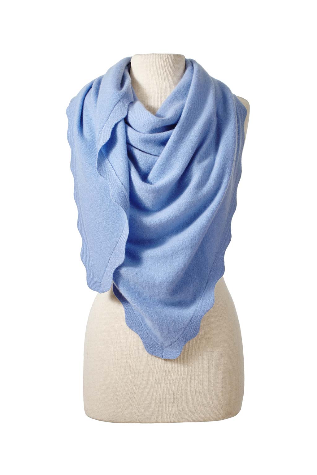 Ruffle Tri Wrap in Lake Blue - Mildred Hoit