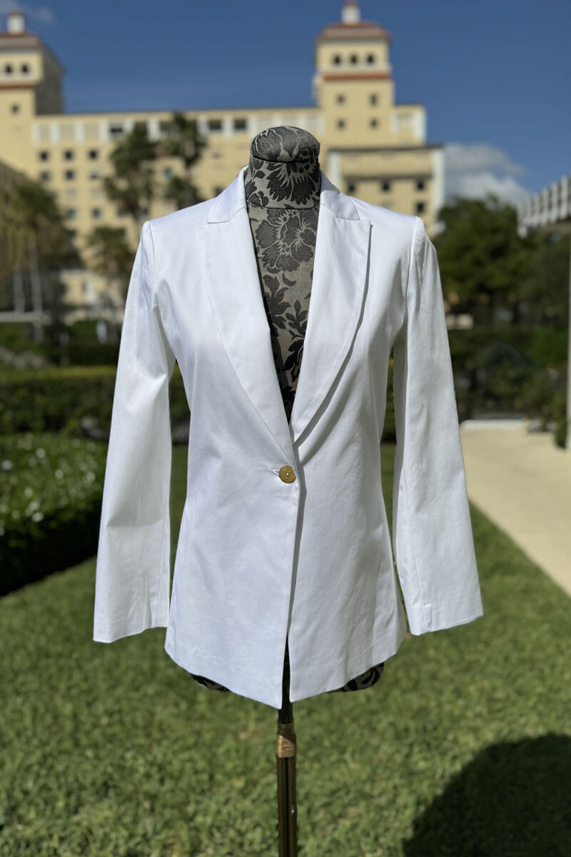 Rimini Blazer in White available at Mildred Hoit in Palm Beach.