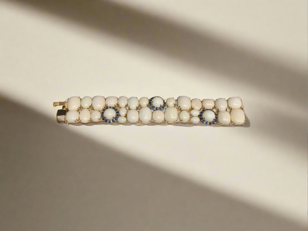 White Coral and Sapphire Bracelet - Mildred Hoit