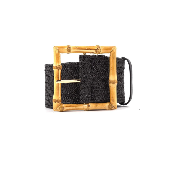 Elastic Belt with Bamboo in Black