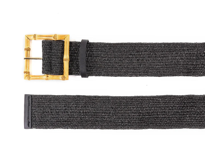 Elastic Belt with Bamboo in Khaki