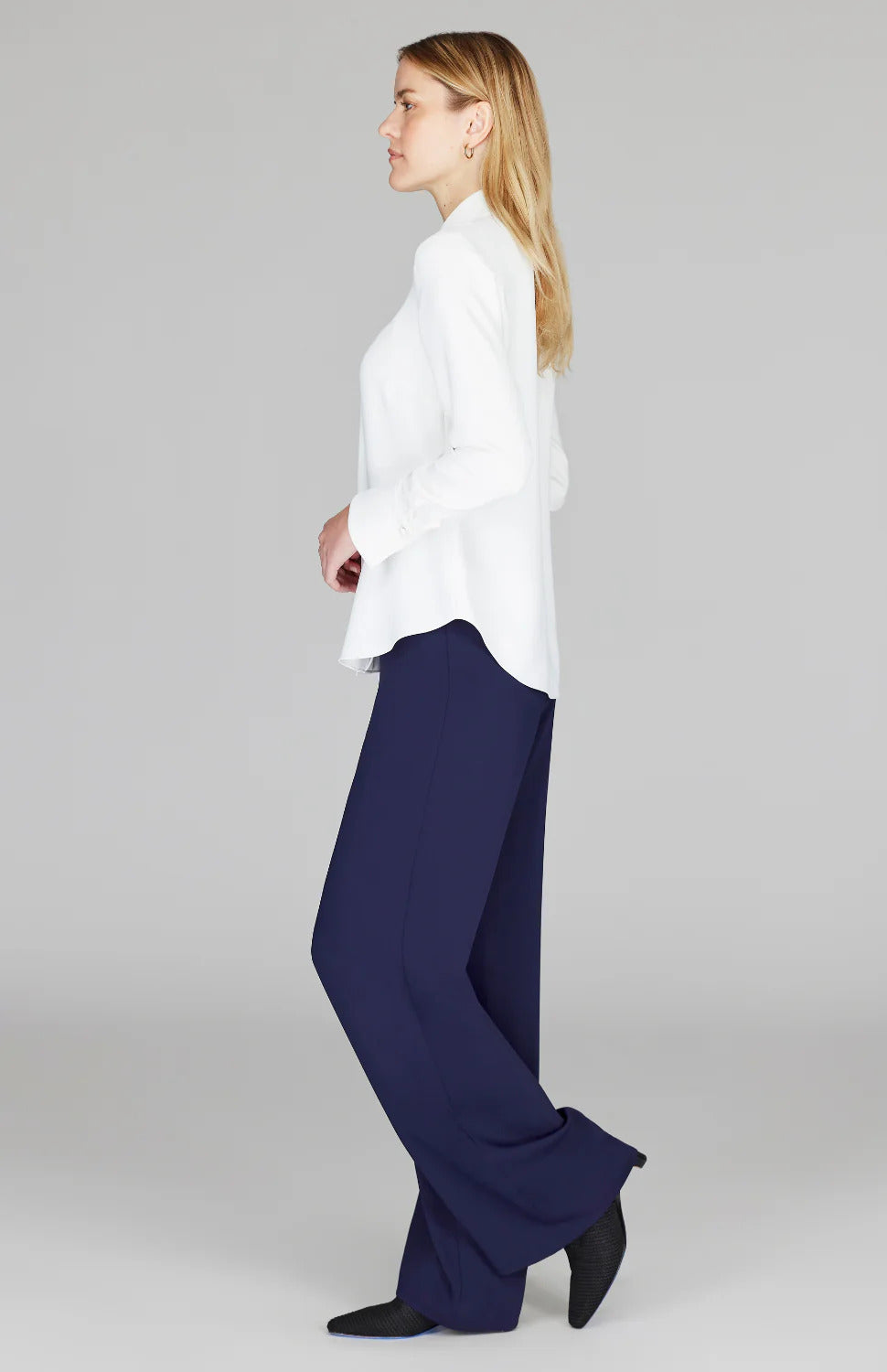 Emmelle Luxurious Crepe Tailored Button Down Blouse