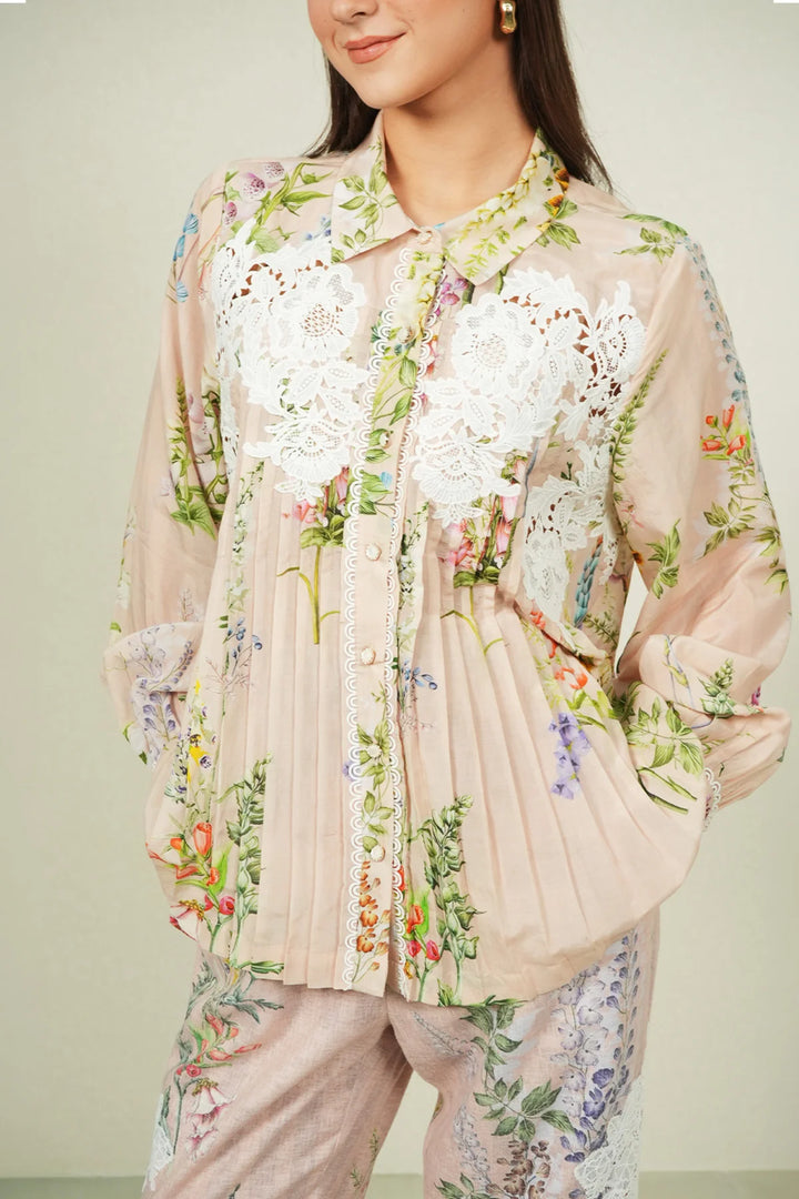 Ranna Gill Bloomlet Pleated Shirt - Mildred Hoit