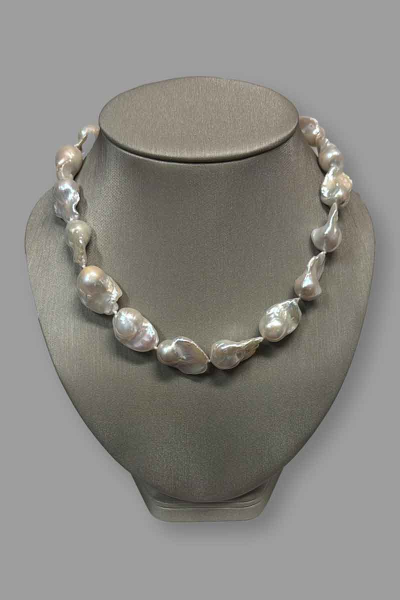 Large Baroque Pearl Necklace - Mildred Hoit