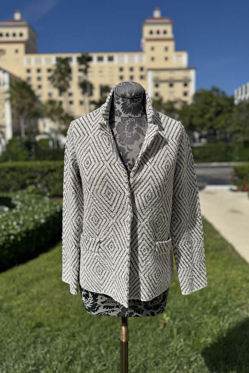 Italian Cotton Jacket in Beige and Black