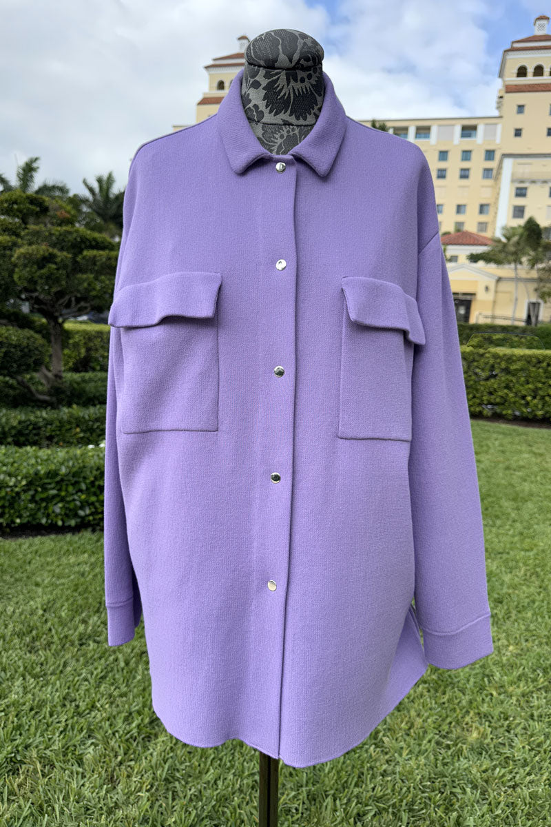 Base Milano Button Down Cargo in Lavender - Mildred Hoit