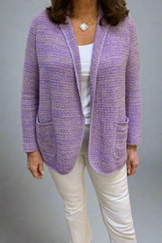 Base Milano Open Knit Sweater in Purple available at Mildred Hoit in Palm Beach.