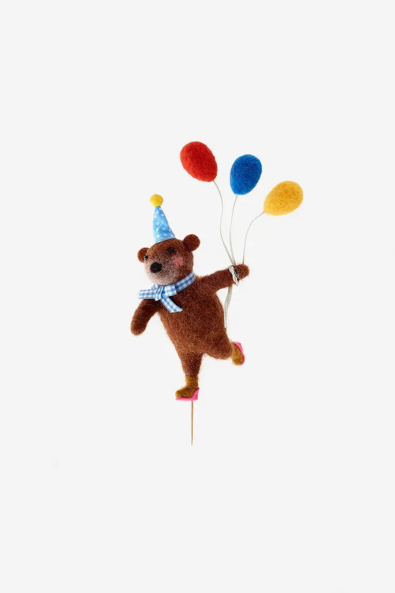 Bear with Balloons Cake Topper - Mildred Hoit