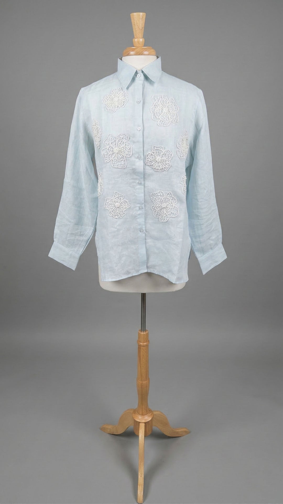 Bella Tu Ava Shirt in Light Blue - Mildred Hoit