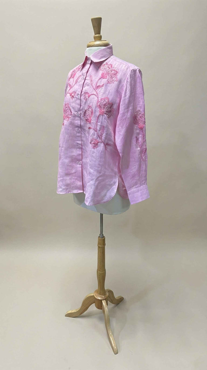 Bella Tu Lisa Linen Shirt in Light Pink