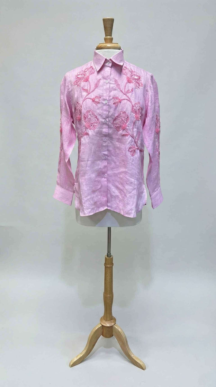 Bella Tu Lisa Linen Shirt in Light Pink