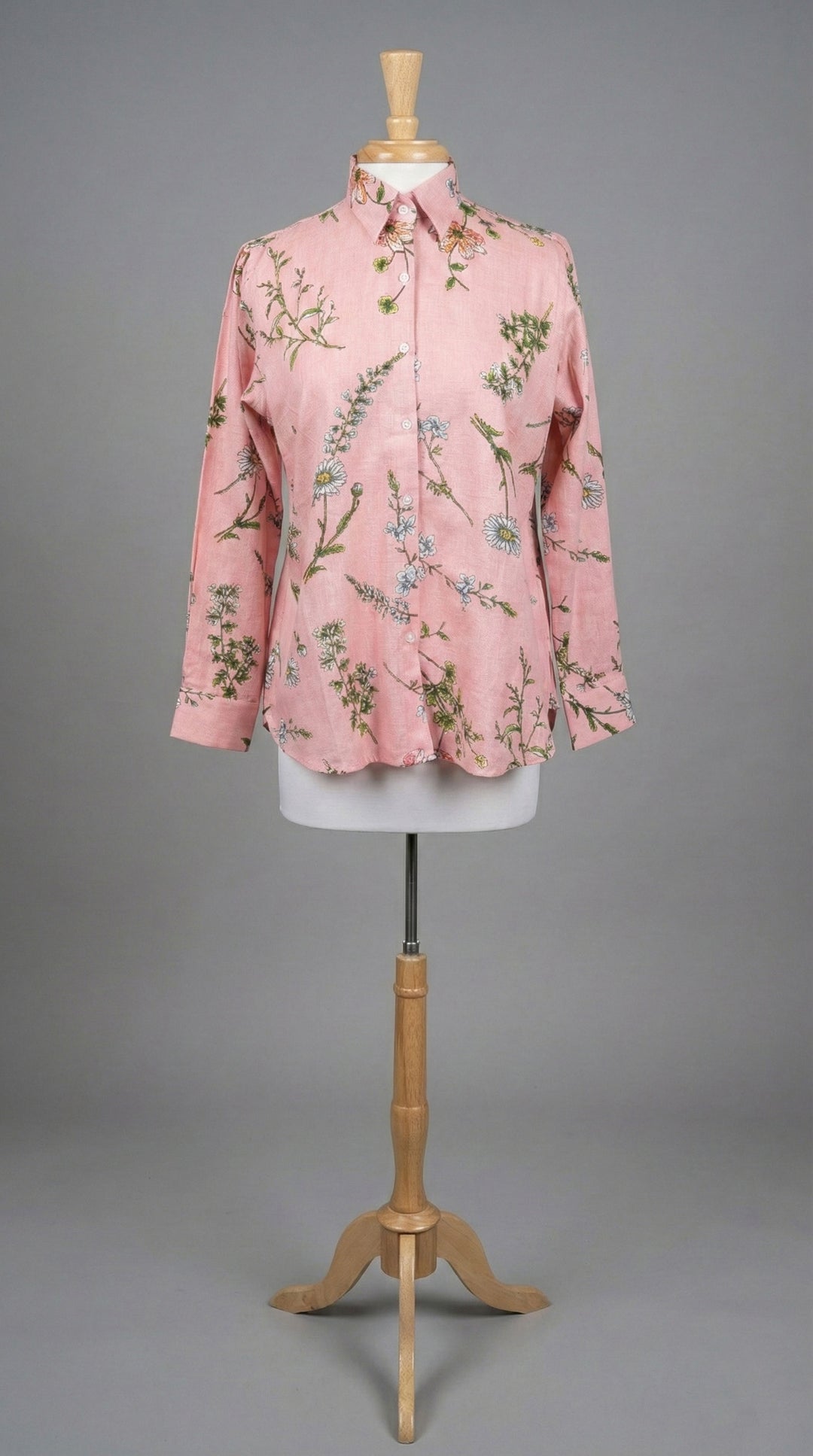 Bella Tu Meadow Shirt in Pink Linen - Mildred Hoit