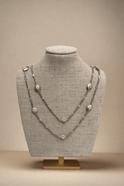 Silver and Crystal Long Necklace