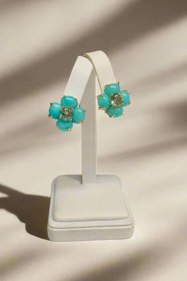 Floral Earring in Blue available at Mildred Hoit in Palm Beach.