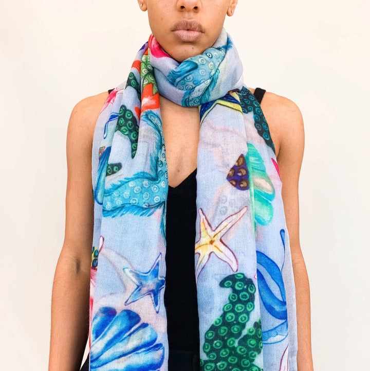 Light Blue Coral Scarf