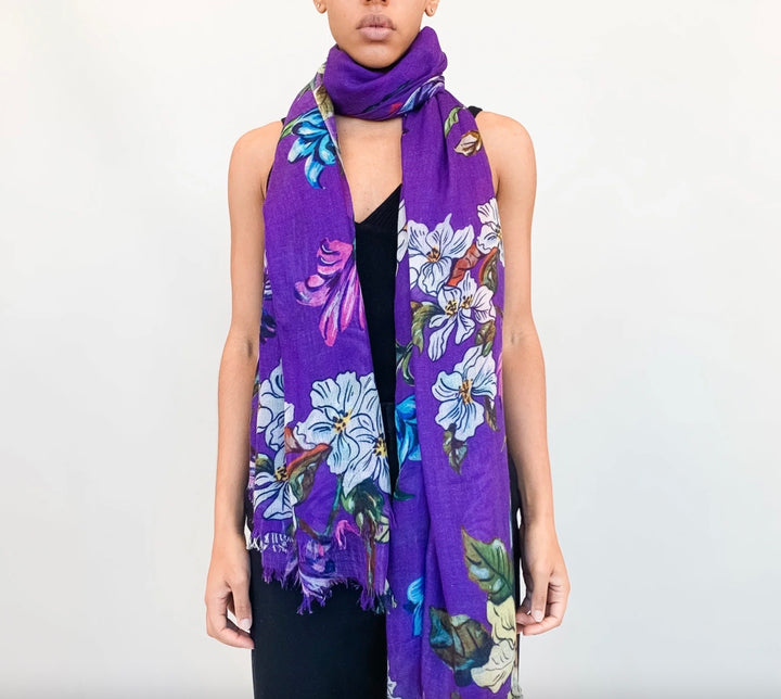 Floral Purple Scarf