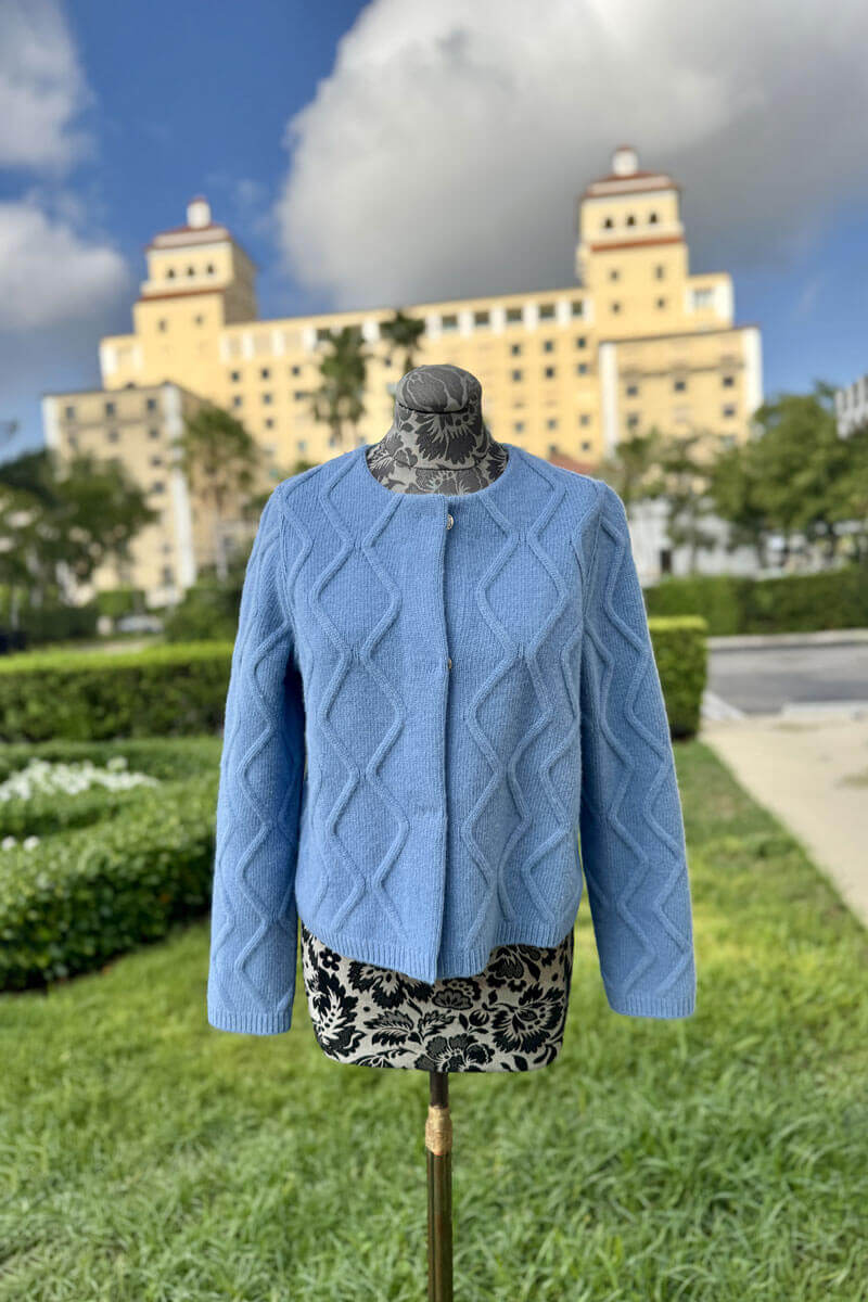 Bruno Manetti Sweater in Blue available at Mildred Hoit in Palm Beach.