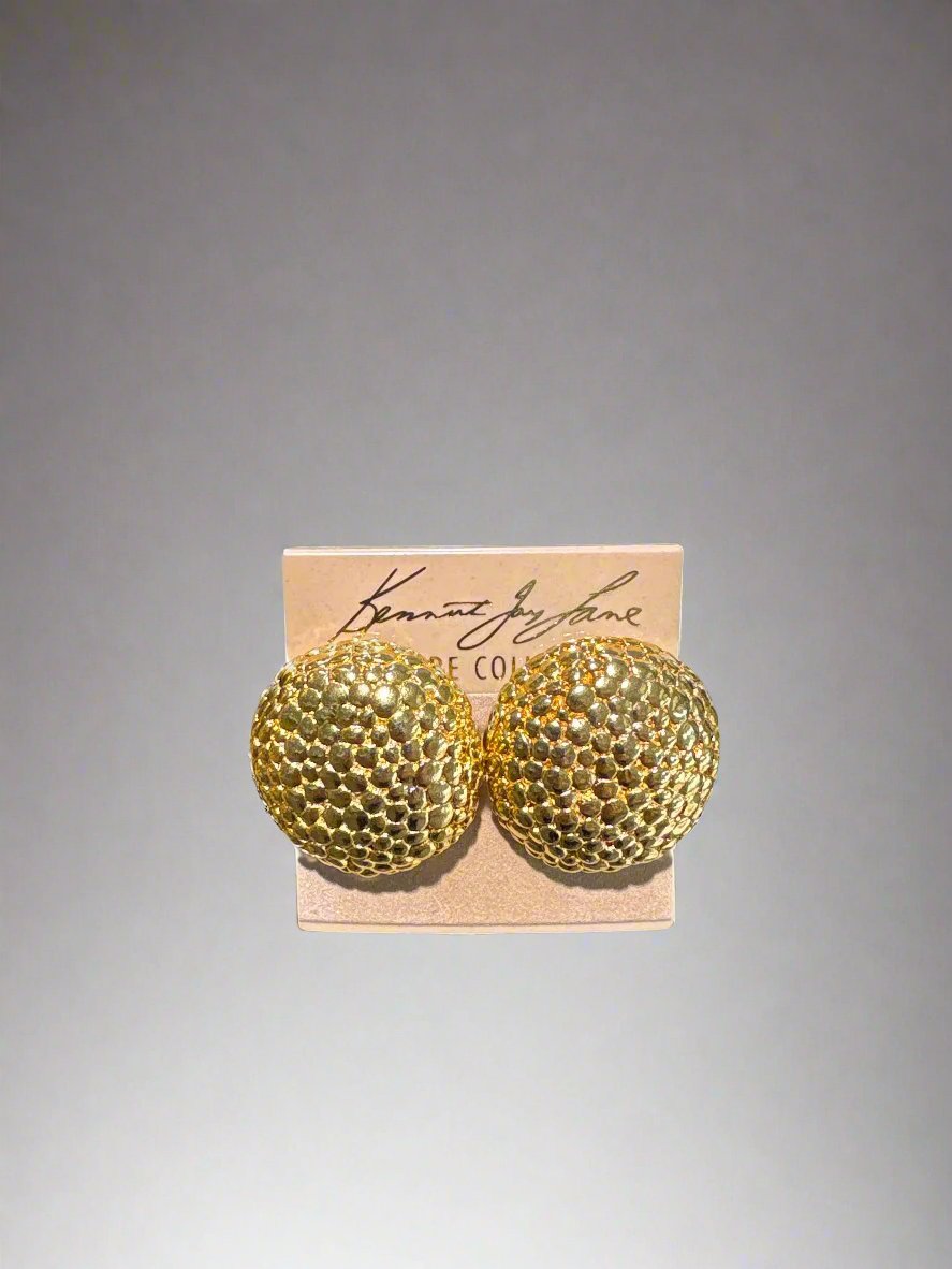 Kenneth Jay Lane Gold Textured Earrings