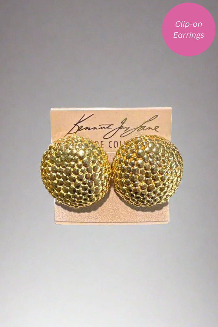 Kenneth Jay Lane Gold Textured Earrings