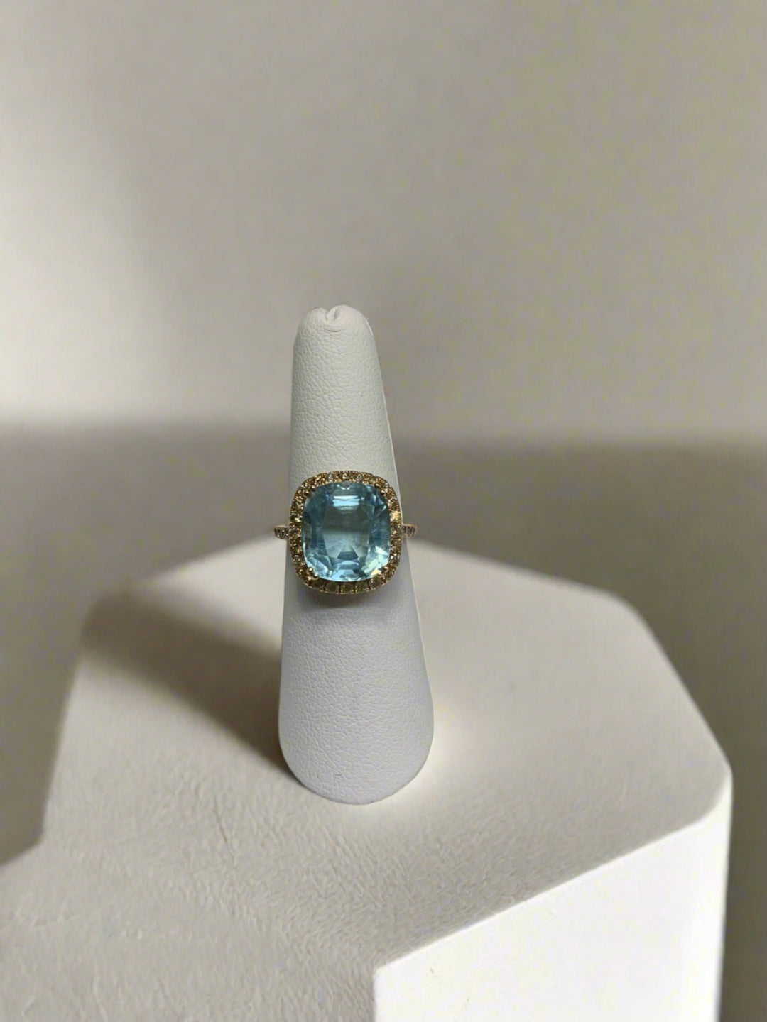 Aqua and Yellow Diamond Ring - Mildred Hoit