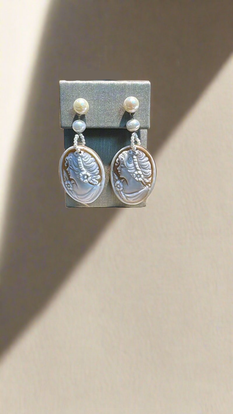 Cameo Earrings - Mildred Hoit