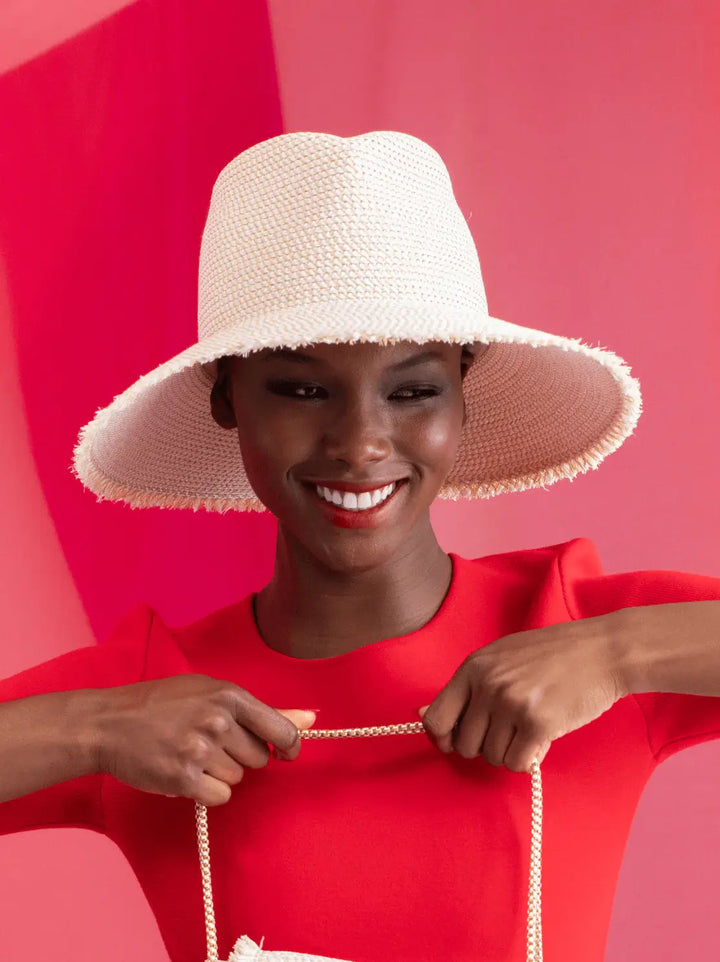 Eric Javits A List Packable Hat in White Mix - Mildred Hoit