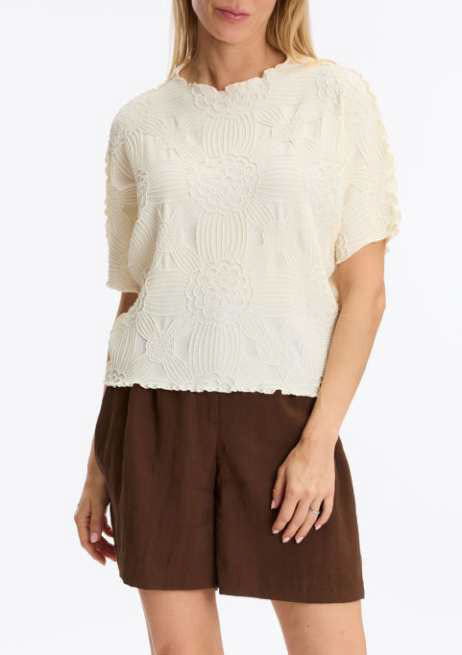 Leo & Ugo All Over Floral Detail Top in Off-White - Mildred Hoit