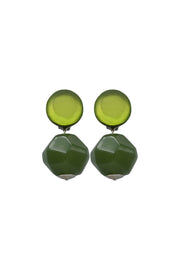 Parisian Two Toned Green Drop Earrings available at Mildred Hoit in Palm Beach.