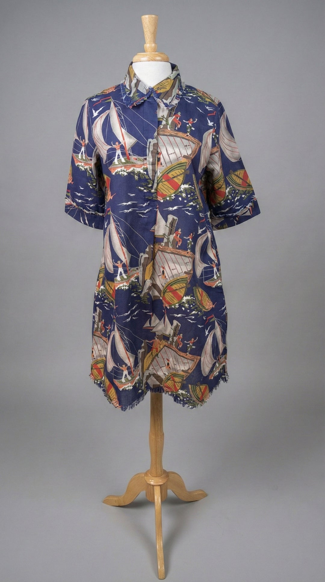 Chatham Dress in Retro Nautical Print - Mildred Hoit