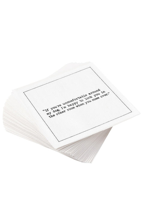 Five Star Napkins Cocktail Napkins with Quotes about Dogs available at Mildred Hoit in Palm Beach.