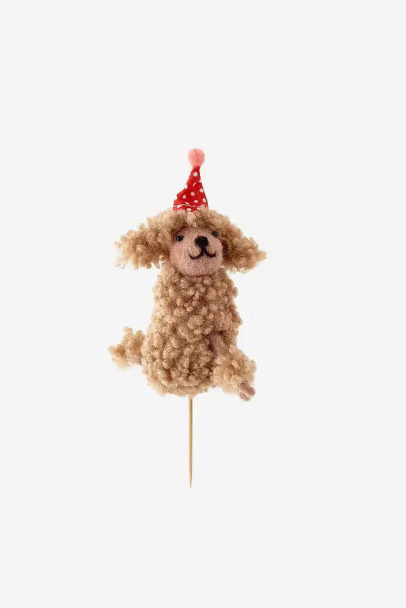 Dog in Party Hat Cake Topper - Mildred Hoit