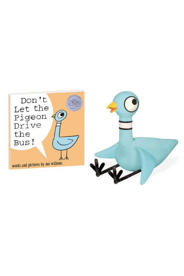 'Don't Let The Pigeon Drive the Bus!' Plush Toy and Book Set available at Mildred Hoit in Palm Beach.