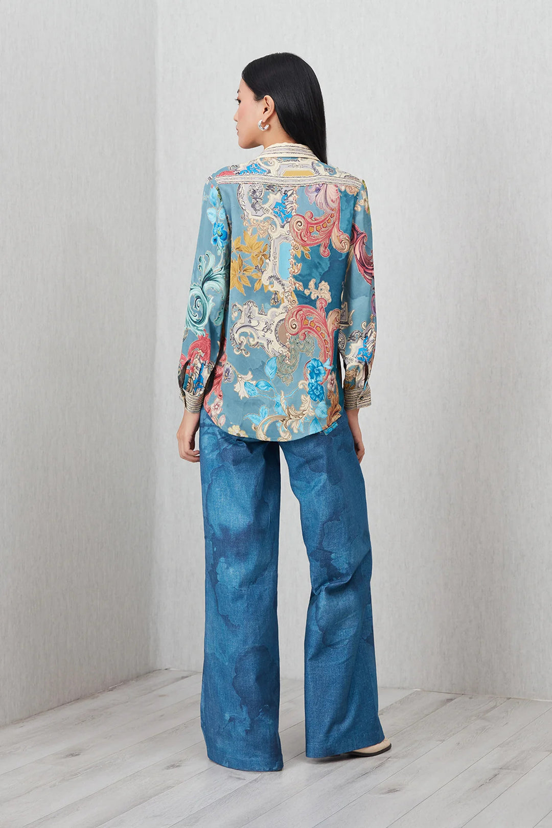 Ranna Gill Dorelle Buttondown Shirt in Multi - Mildred Hoit