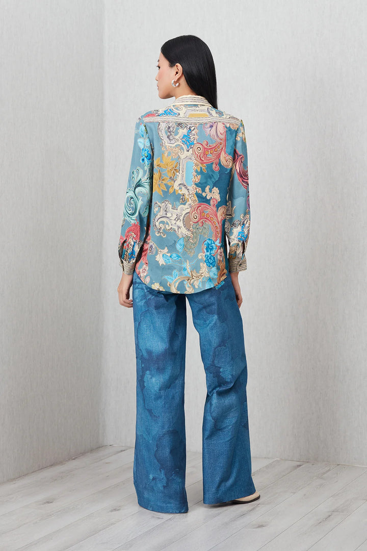Ranna Gill Dorelle Buttondown Shirt in Multi - Mildred Hoit