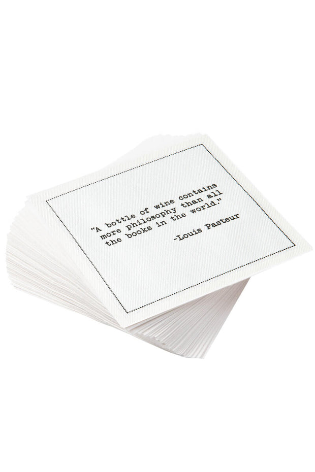 Five Star Napkins Cocktail Napkins with Drinking Quotes available at Mildred Hoit in Palm Beach.