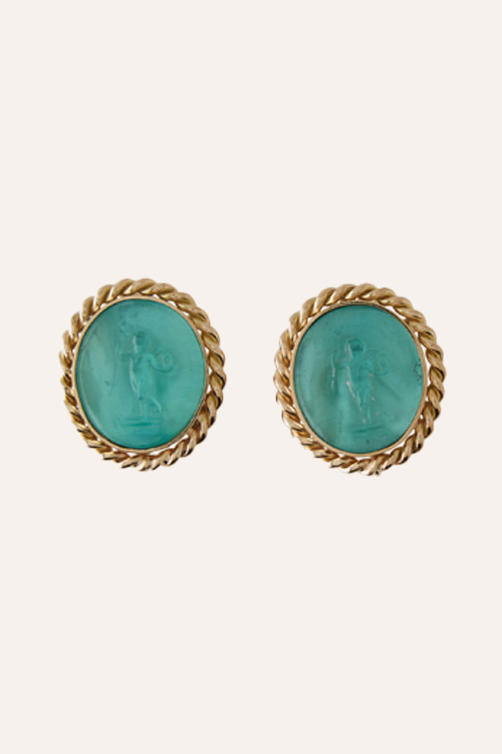 Clara Williams 14K Signature Paraiba Italian Glass Earrings