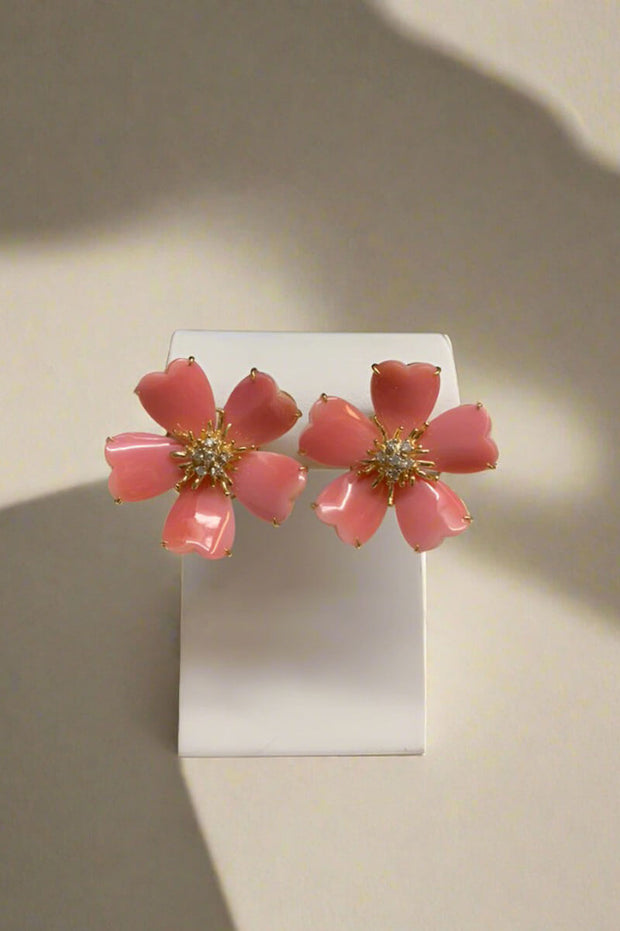 Mildred Hoit Private Jewelry Collection Pink Mother of Pearl Flower available at Mildred Hoit in Palm Beach.