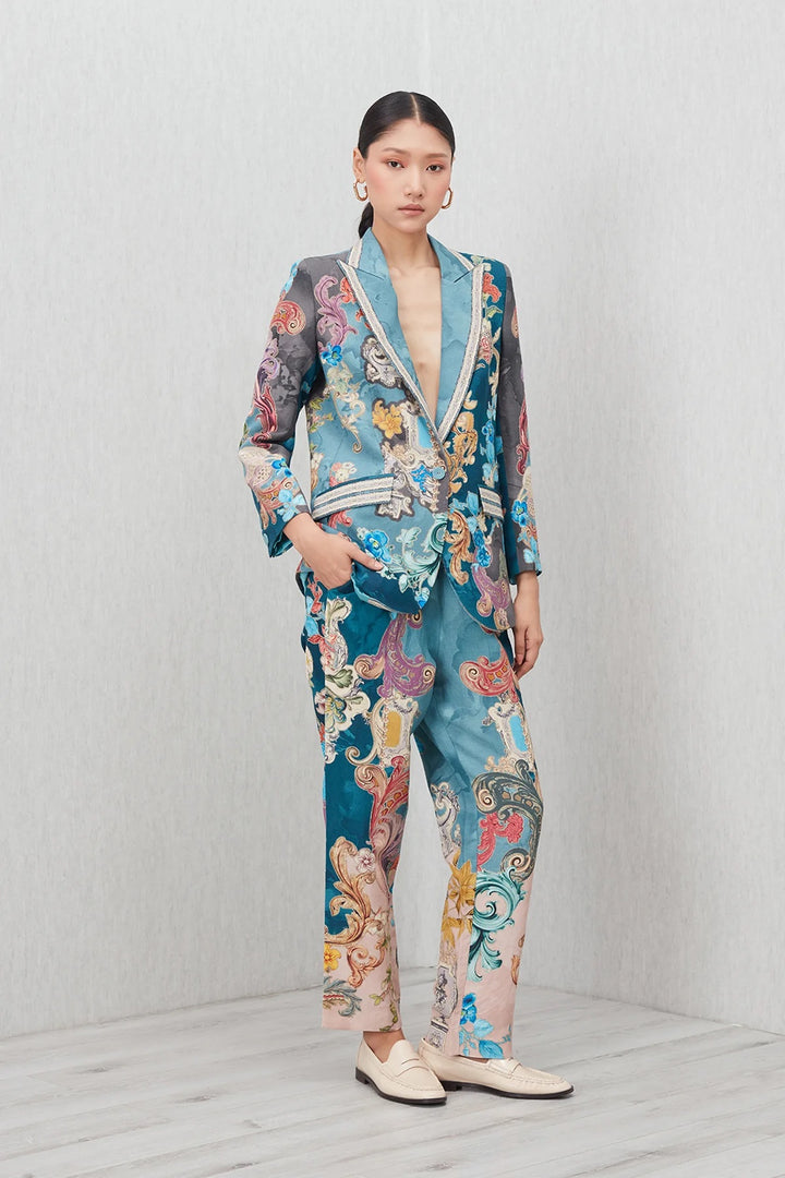 Ranna Gill Elaris Knotch Collar Jacket in Multi - Mildred Hoit