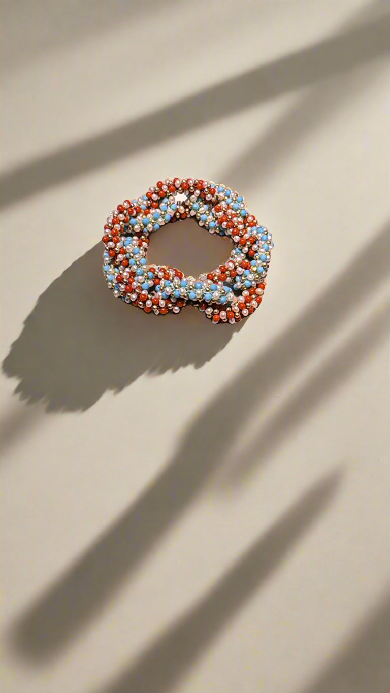 Elsa Bracelet in Turquoise and Coral - Mildred Hoit